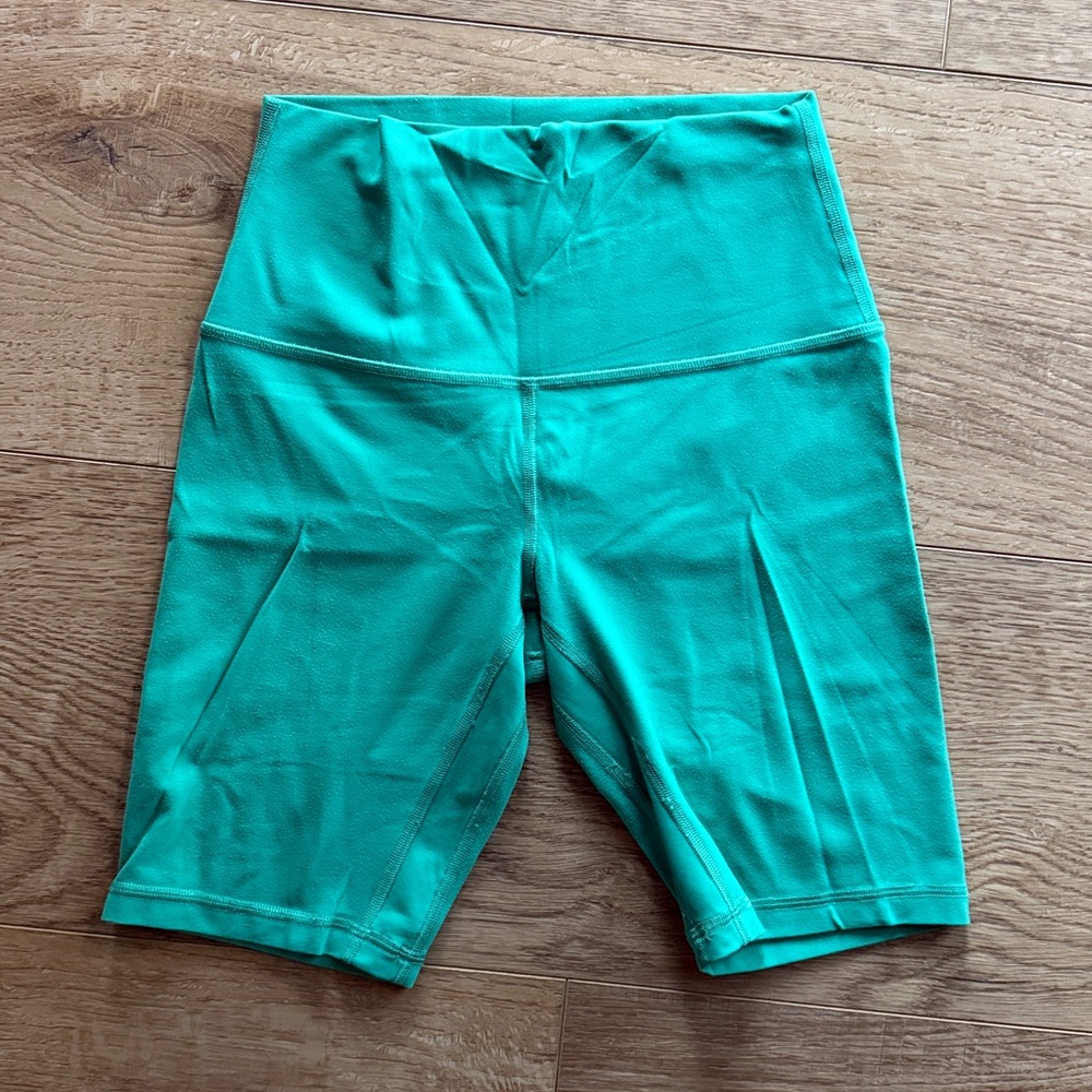 Lululemon Vibrant Teal High-Waisted Biker Shorts